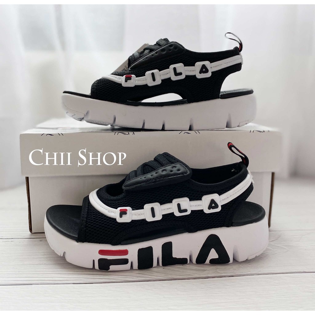 【CHII】韓國代購 Fila GGUMI 童鞋 涼鞋 字母 黑色