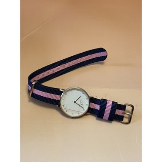 Daniel Wellington DW手錶 34MM 白鑽面 三色帶款 近全新品 附贈一條原廠DW紅色帆布帶