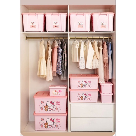 🔸正版日本專利🔸很堅固 超好用👍 收納箱helloKitty卡通衣服整理箱儲物箱造型救護車車木質收納盒