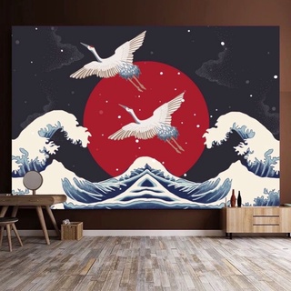 日本浮世繪日本料理亭風格掛布背景布掛毯鳳凰鶴老虎居酒屋日式風格 蝦皮購物