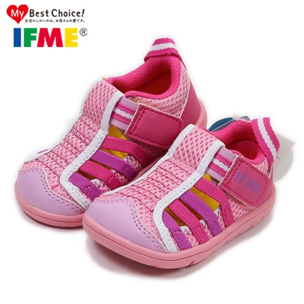 童鞋 日本IFME中童款 甜心桃粉透氣機能水涼鞋.包頭涼鞋(IF22-601422)