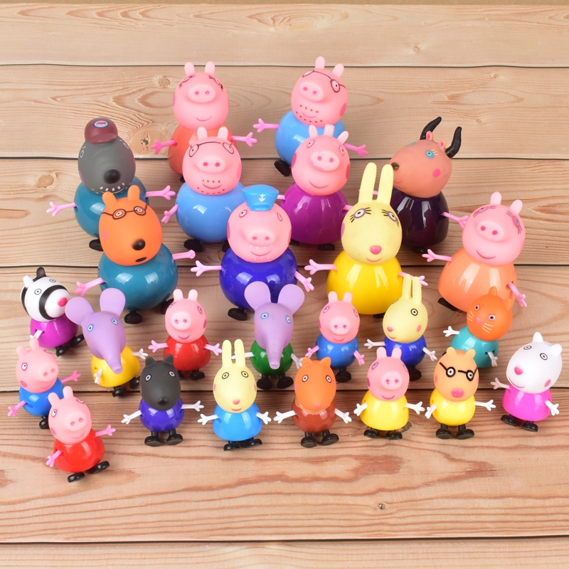 佩佩豬玩具 兒童節禮物 益智玩具小豬新款系列佩奇全套小夥伴軟頭過家家小妹佩佩豬公仔佩玩具