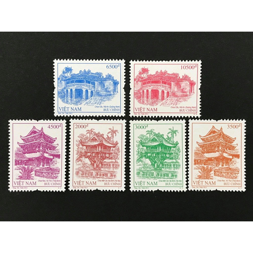 越南郵票 2012 越南建築 普通郵票 -套票6全