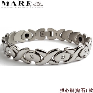 【MARE】316L白鋼手鍊：拱心鑽 款