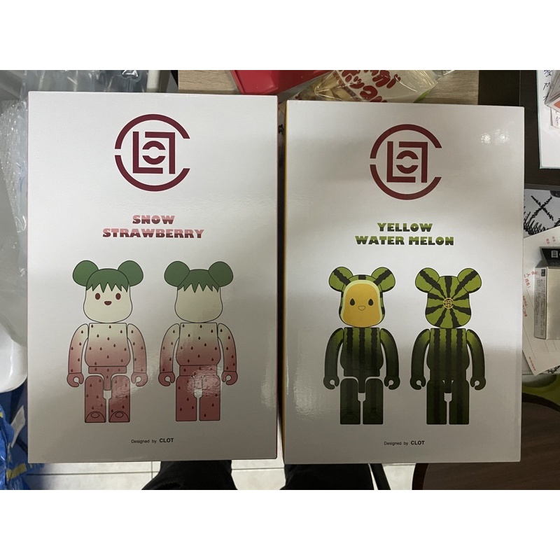 「盒損版」Bearbrick Clot 全新 西瓜 草莓 500% Be@rbrick 庫柏力克熊