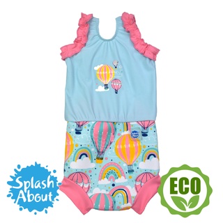 《Splash About 潑寶》Happy Nappy Costume 小女孩連身版尿布褲 - 彩虹熱氣球