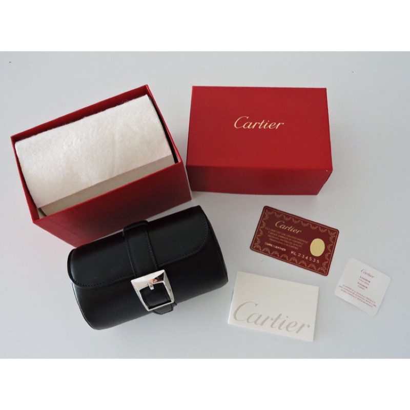 近新絕版 Cartier 卡地亞 小牛皮攜帶收藏手錶盒 錶袋 飾品盒