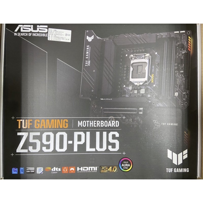 🔥全新現貨🔥華碩 TUF Z590-PLUS GAMING 主機板-現貨秒出/附發票註冊/Asus Tuf主機板