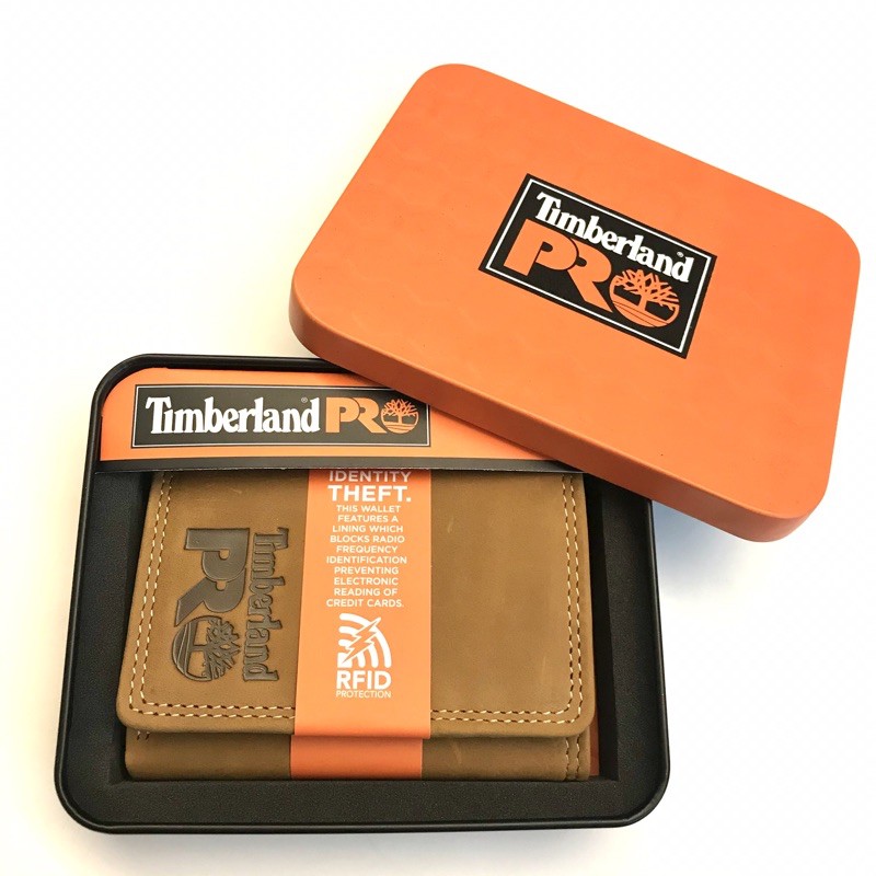 美國Timberland PRO 男皮夾 100%真皮革 RFID防盜 三折錢包附證件卡位