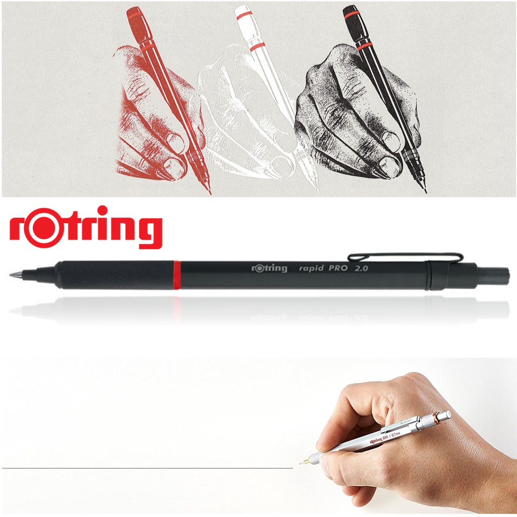 【台日文具】大降價 自動鉛筆中的勞斯萊斯 德國 rOtring Rapid Pro 0.5/0.7/2.0 銀桿/黑桿