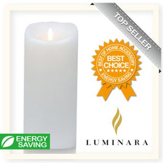 【Luminara 盧米娜拉 擬真火焰 蠟燭】 珍珠白海洋香氛光滑蠟燭禮盒（特大）/66058 +加贈充電電池組