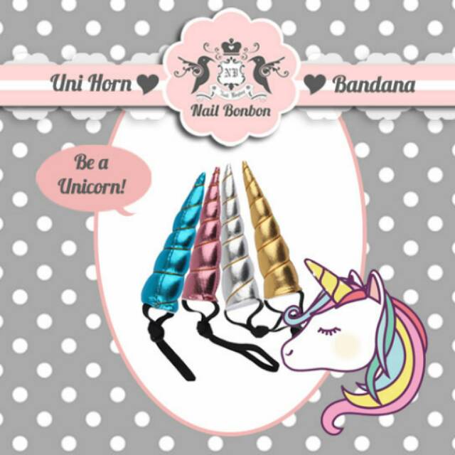 Uni Horn Unicorn Horn Bandana 萬聖節配飾喇叭頭巾喇叭頭帶