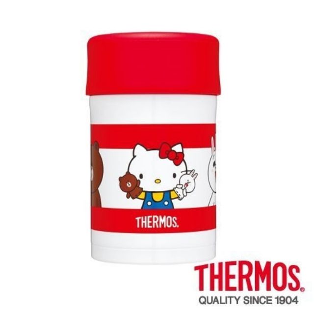 (全新)~正版授權~THERMOS膳魔師KITTY x LINE FRIENDS 不銹鋼真空保溫食物悶燒罐