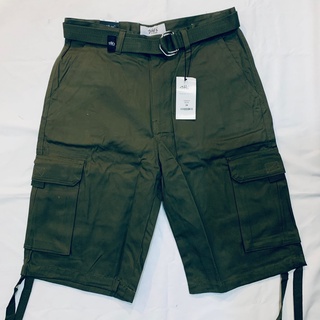 【DOOBIEST】SHAKA TWILL CARGO SHORT 軍綠色 (含棉布腰帶)