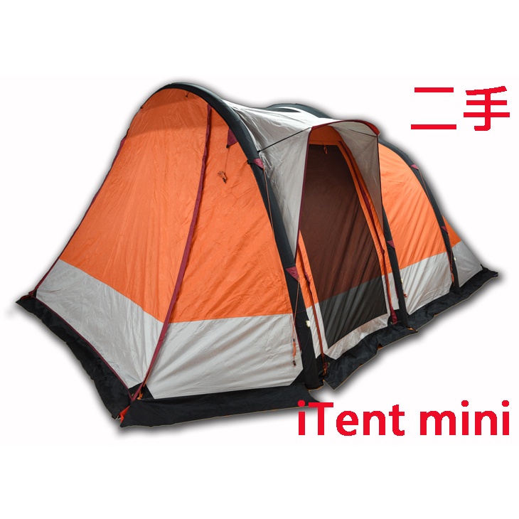 【台灣黑熊】iTent mini 打氣帳篷 充氣帳 充氣客廳帳棚／二手特價16800 / 附拖輪袋、打氣幫浦、營鎚、營柱