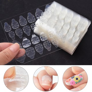 Hw 雙面指甲膠貼紙柔性假指甲尖透明防水膠標籤水晶果凍膠帶