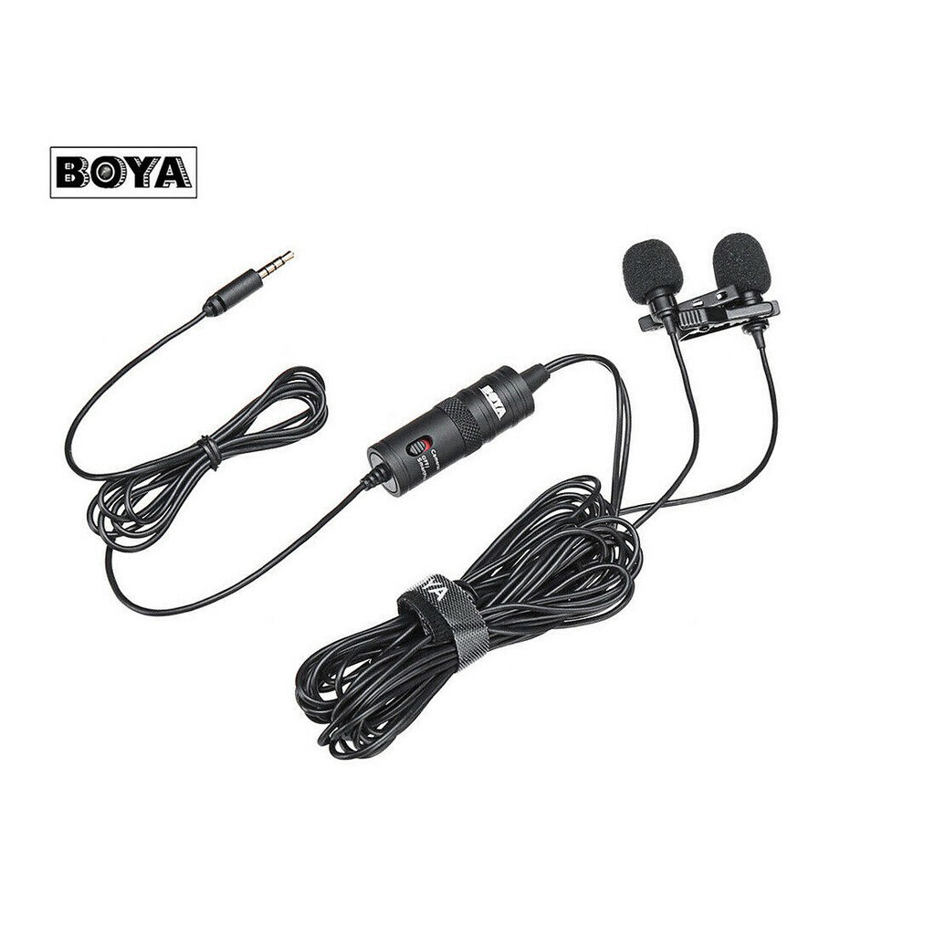 BOYA BY-M1DM 雙麥頭 全向型 領夾麥克風 電容式 便攜 採訪錄音 相機專家 [公司貨]