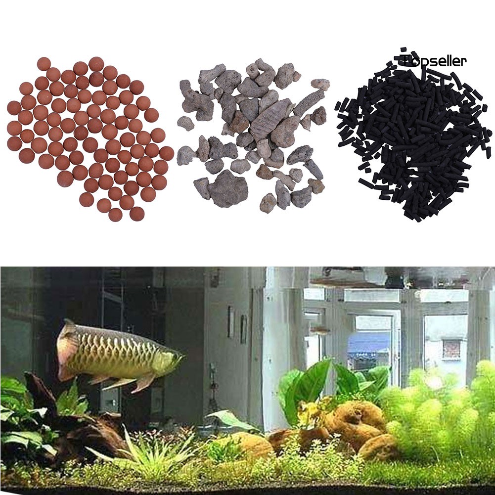 前100 克粘土球珊瑚石活性炭水族館景觀水箱裝飾 蝦皮購物
