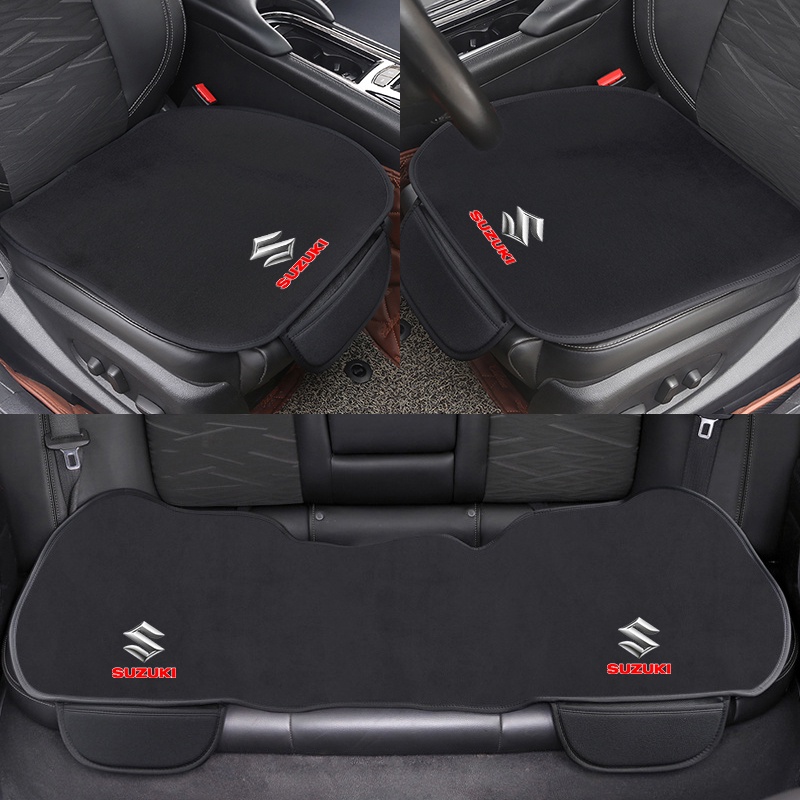 【現貨】3 件/1 件汽車座椅坐墊法蘭絨汽車座椅墊防滑汽車座椅保護套適用於Suzuki Sx4 Swift Jimny