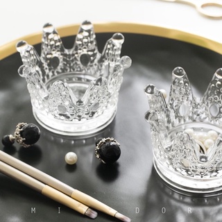 飾品的家 水晶消磁碗 淨化 消磁水晶 玻璃首飾盤 飾品盒 小皇冠 送30克消磁石 🇹🇼現貨