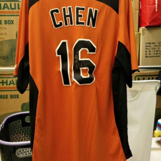 (記得小舖)美國職棒MLB 巴爾第摩金鶯隊 2013年 陳偉殷親筆簽名BP球衣