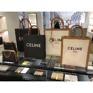歐洲代購 Celine TRIOMPHE帆布 CELINE印花帆布 直式CABAS手袋 大型 小型