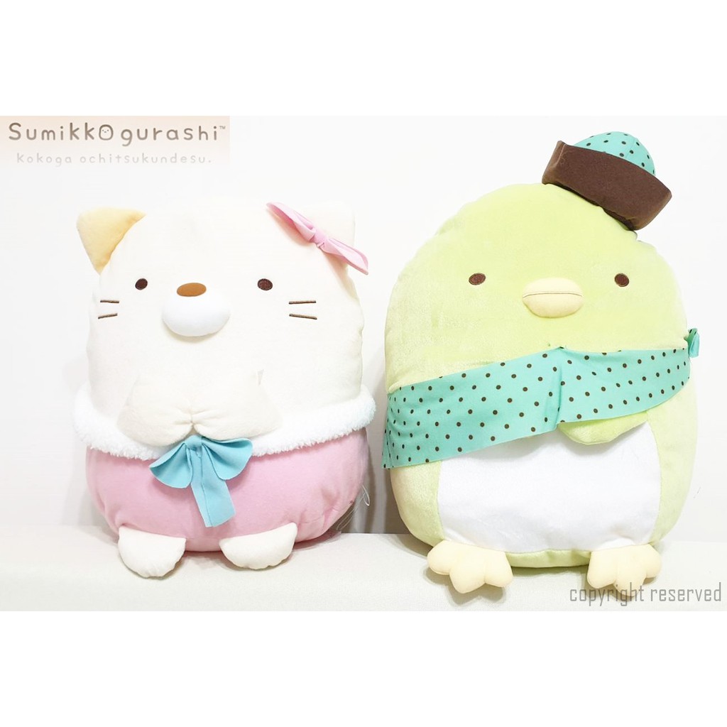 【日本景品】正版三麗鷗景品角落生物貓咪娃娃假企鵝玩偶景品 甜美貓咪蝴蝶結款 企鵝波點領巾帽子紳士款 聖誕生日情人節禮物
