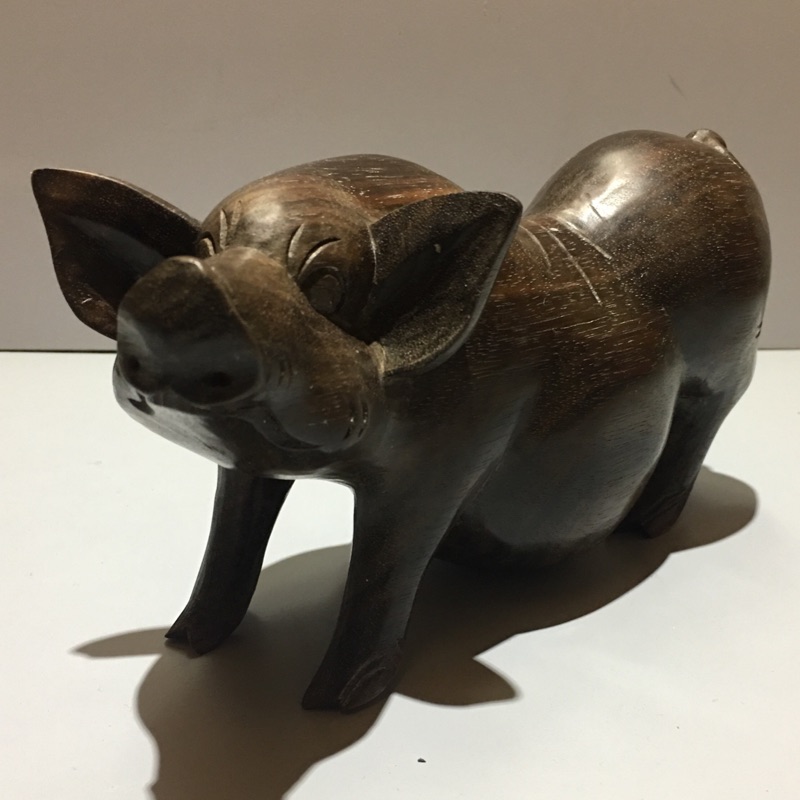 實木雕刻豬🐗 可愛豬 木製雕刻豬 木製造型豬 豬擺飾品 豬