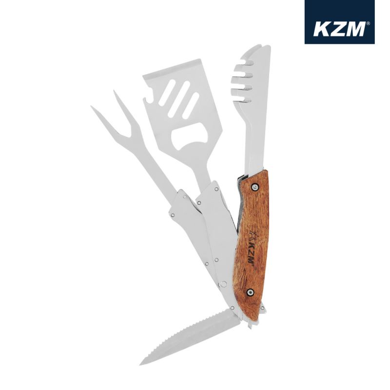 KAZMI KZM 4合1不鏽鋼燒烤工具組 【露營狼】【露營生活好物網】