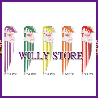 【WILLY STORE】 EIGHT TLC-S7 彩色白金六角板手組 7支組 球型六角扳手 內六角板手 球頭六角板手