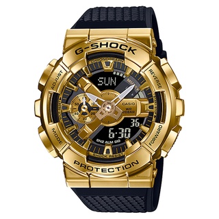 【CASIO】卡西歐 G-SHOCK金屬零件金色IP錶殼堆疊出層次錶-金色(GM-110G-1A9)臺灣卡西歐保固一年