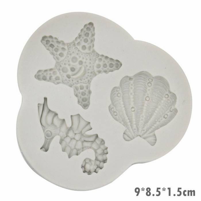 【捷運江翠站】🔆現貨🔆（24）鏡面海洋系列海馬海星海貝翻糖蛋糕裝飾矽膠模具