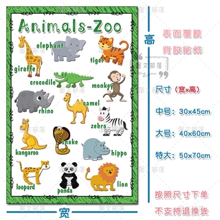新品预售 幼兒啟蒙教育動物英語單詞思維導圖英文貼紙英語教室主題裝飾墻貼 蝦皮購物