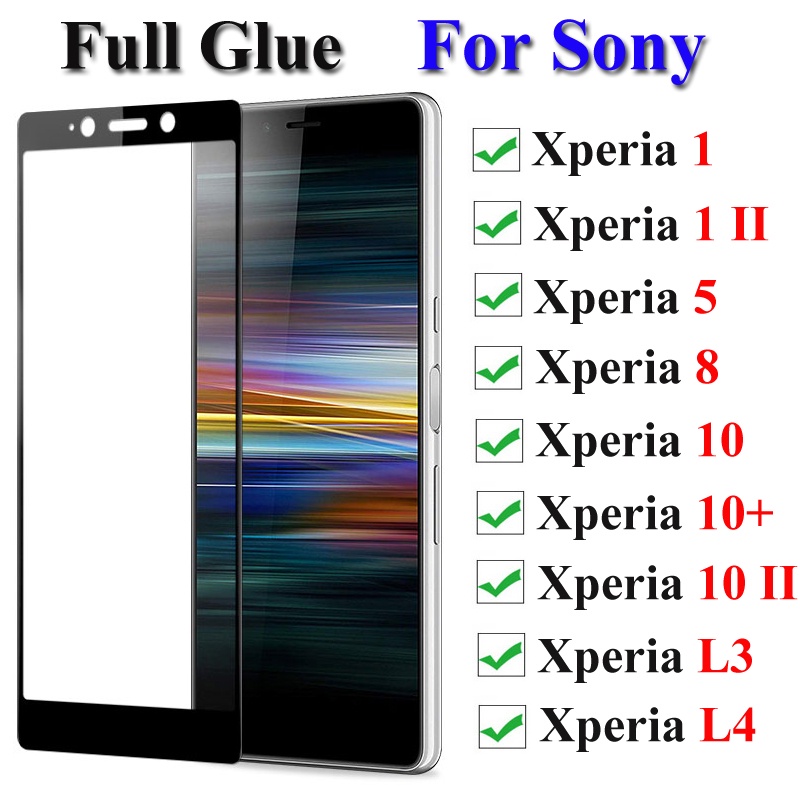 索尼 Xperia L4 L3 屏幕保護膜上的全膠水鋼化玻璃 Xperia 1 5 8 10 保護膜