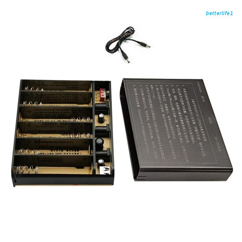 BTM  USB 5V DC 9V 12V 輸出 6x 18650 電池 UPS DIY 電源盒適用於路由器 LED 平