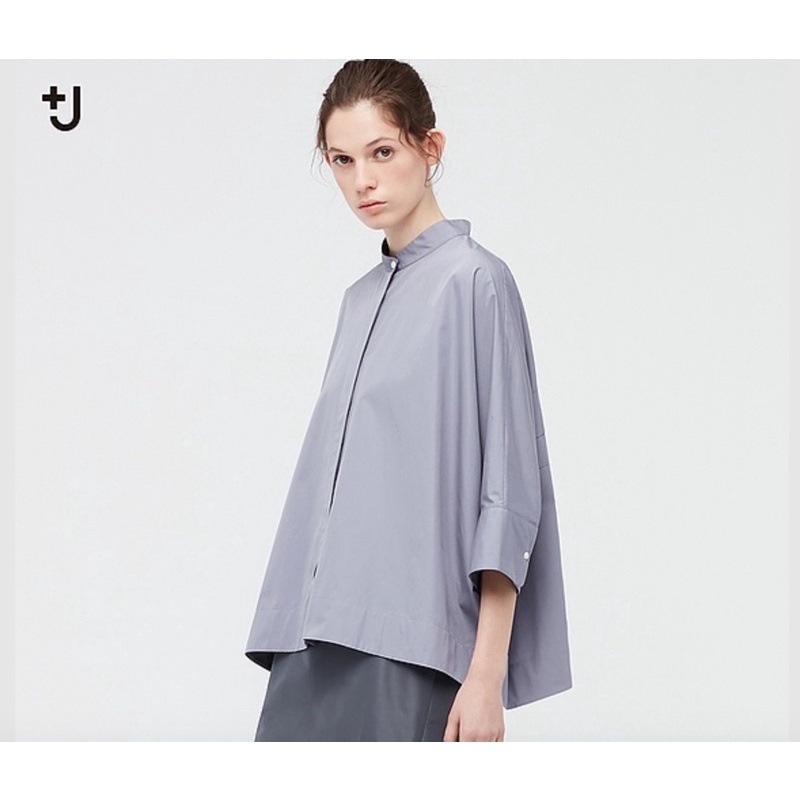 (全新✨原價$1290）uniqlo +J 女裝 SUPIMA COTTON 連身袖襯衫(七分袖)