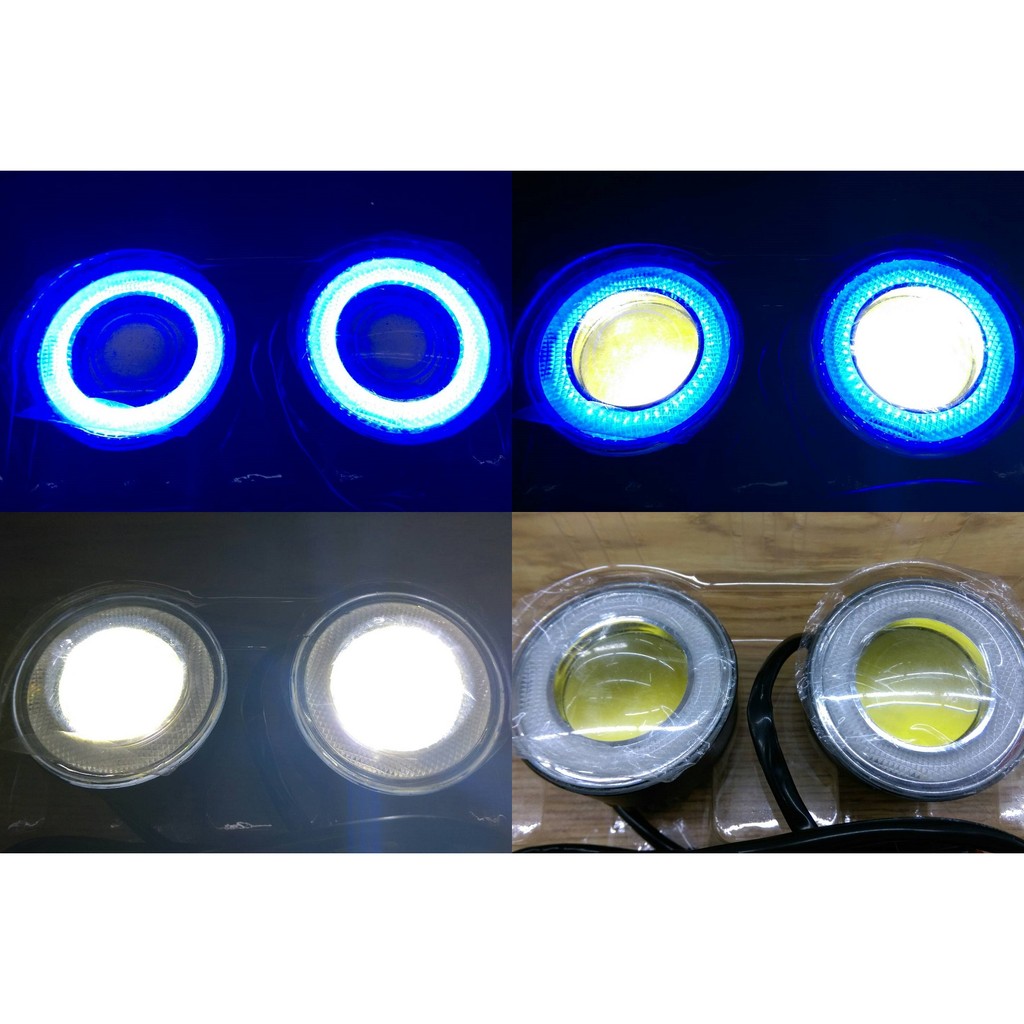 【晶站】 高爆亮COB魚眼頭射燈 可用於 日行燈、霧燈、晝行燈、工作燈、探照燈 適用12V~24V 外藍內白