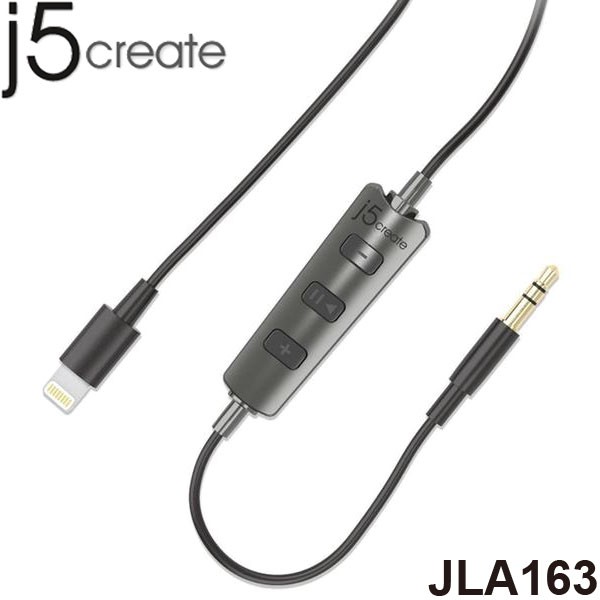 【3CTOWN】含稅 j5 create JLA163 Lightning to 3.5mm 公對母轉接線 黑 白2色