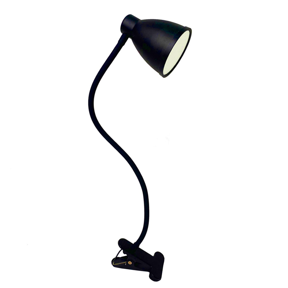 夾式LED圓燈檯燈-７W(黑) 桌燈 LED 夾燈 夜燈 LED調光調色溫 黃光 白光 自然光 檯燈