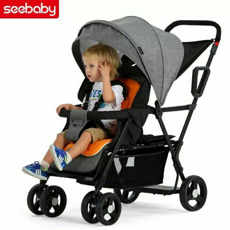 seebaby雙人推車(鐵灰色)