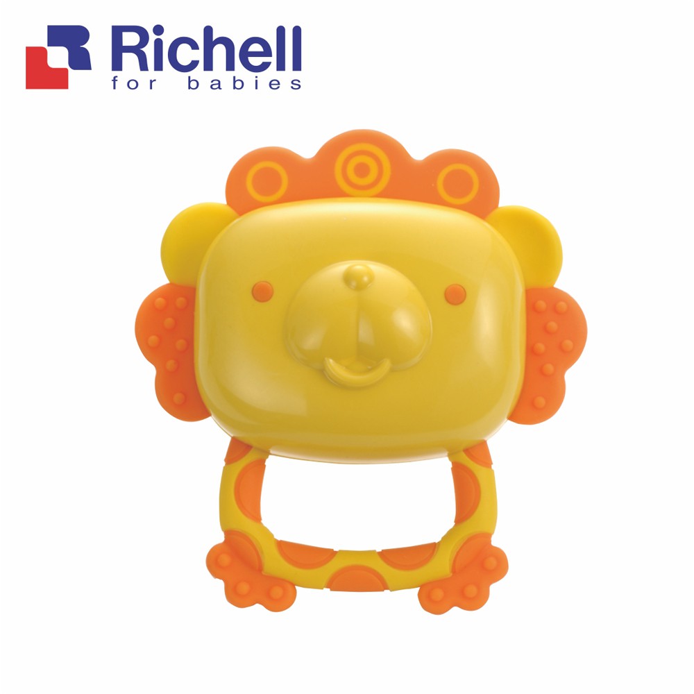 Richell 利其爾｜小獅子固齒器(可愛的動物造型吸引寶寶注意)