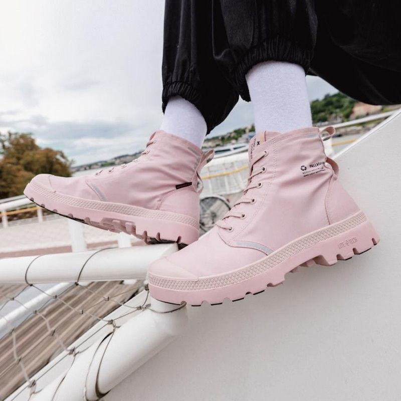 限時超低特價✨二手 PALLADIUM 橘標防水RCYCL 重塑經典法式軍靴 超美 粉色