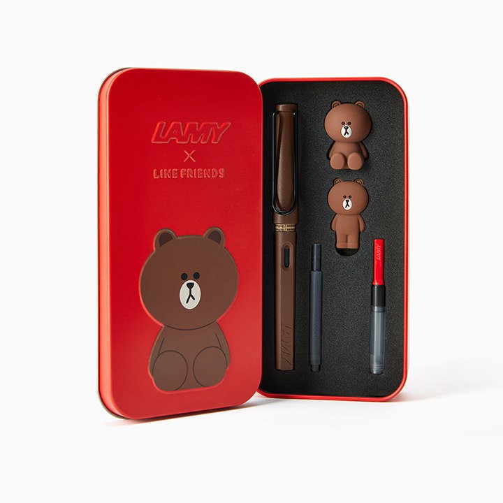 [現貨] 韓國帶回 LINE FRIENDS × LAMY 新款鐵盒熊大鋼筆,韓國官方正品