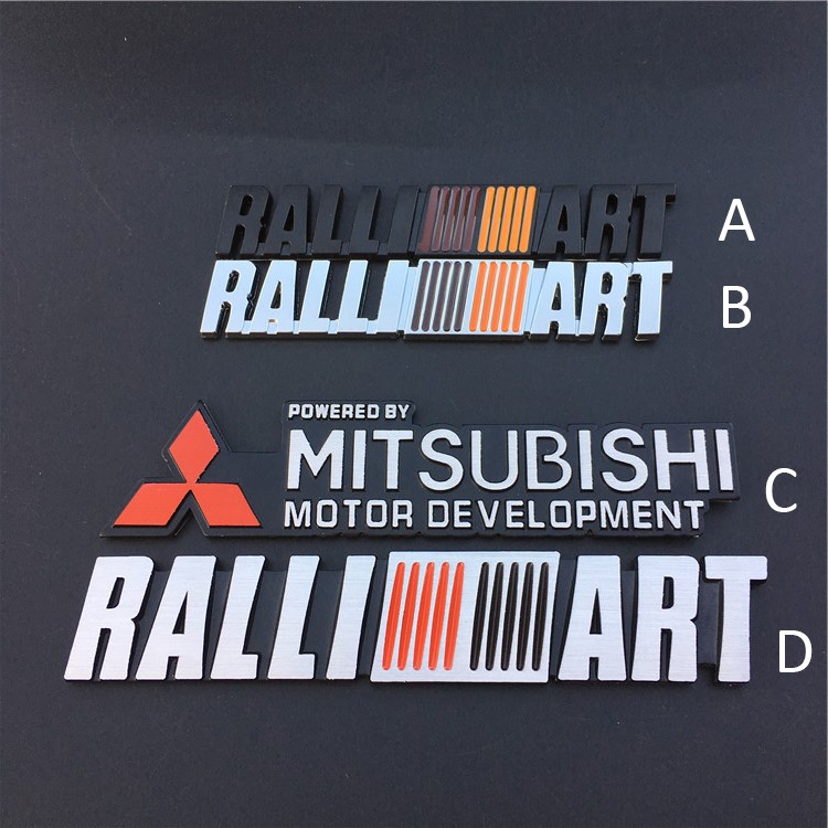 MITSUBISHI 1 Ralliart 汽車三維側擋泥板後標誌貼紙三菱