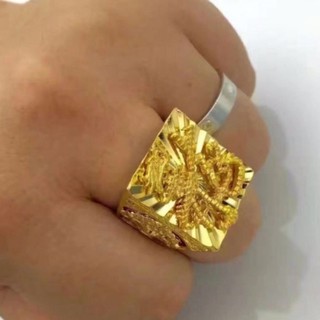 24小時內出貨💕金龍戒💕可調式 贈禮盒 金龍戒指 男戒 首飾 仿金 鍍金 龍戒指 霸氣大板戒 金戒子 金飾 戒子