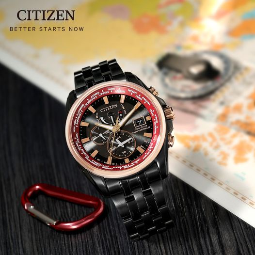 CITIZEN 星辰 GENT'S 光動能電波三眼腕錶 AT9124-88E 限定款