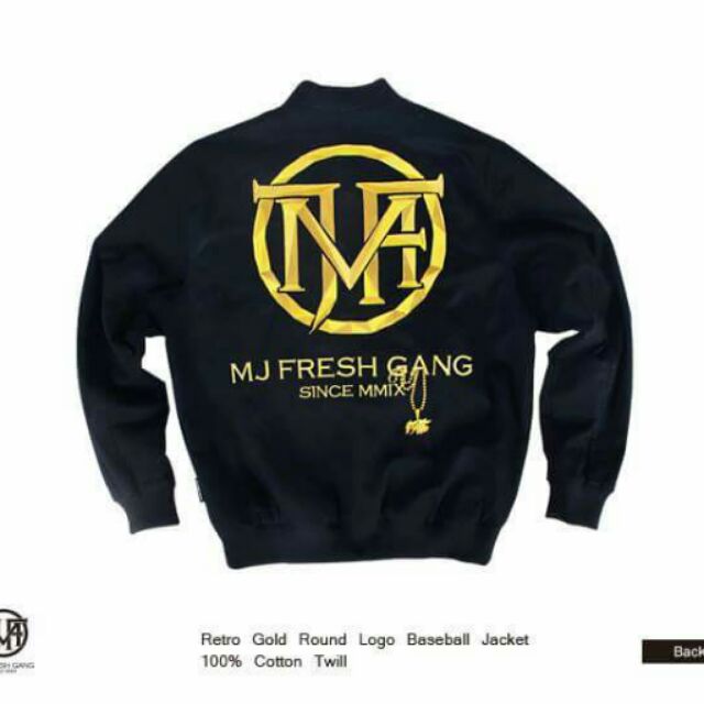 MJ FRESH Retro Gold Round Logo Baseball Jacket -- 復刻開幕限定棒球外套