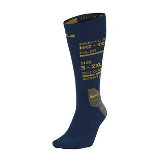 NIKE 男女中筒籃球襪-襪子 DRI-FIT 運動 CK6784-490 深藍黃 吸濕排汗CK6784-490