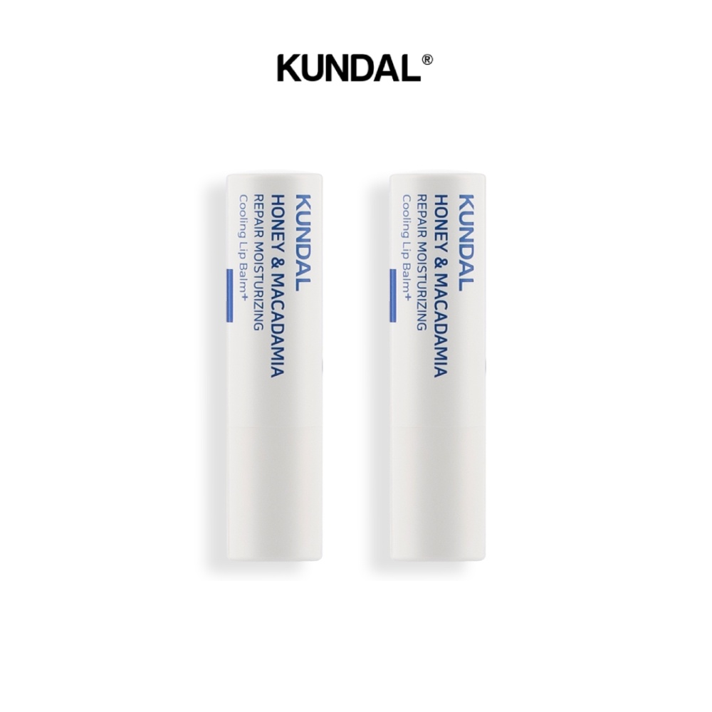 韓國 KUNDAL昆黛爾 蜂蜜&澳洲堅果 清涼保濕護唇膏 (2支套組)
