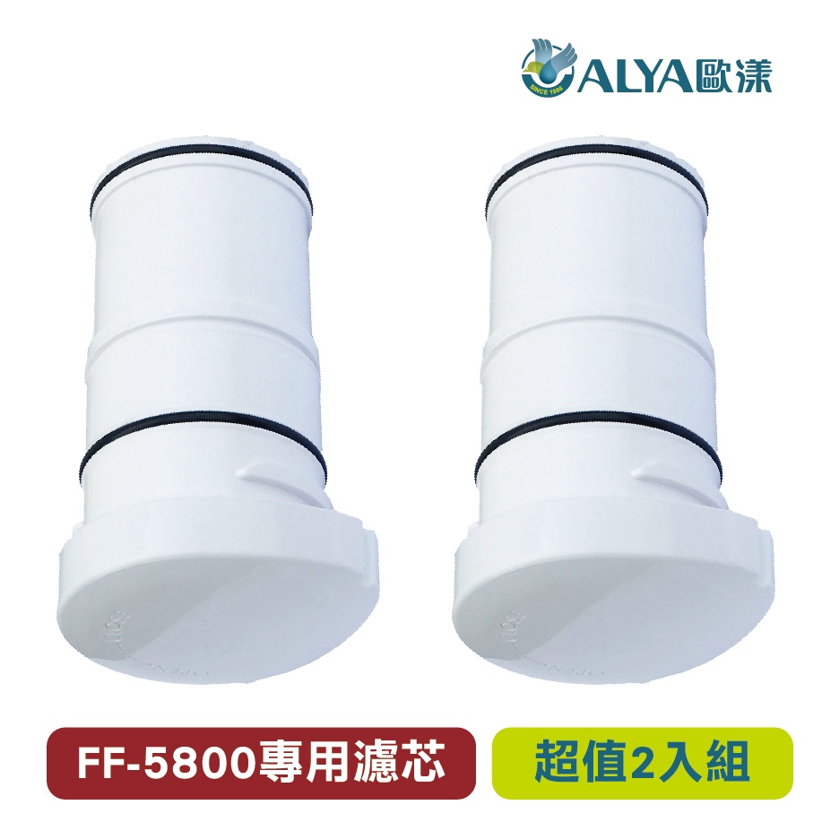 ALYA歐漾 中空絲膜 載銀椰殼活性碳濾芯2入組(FF-20UF) 龍頭式淨水器用FF-5800 台灣製造 除氯 除菌